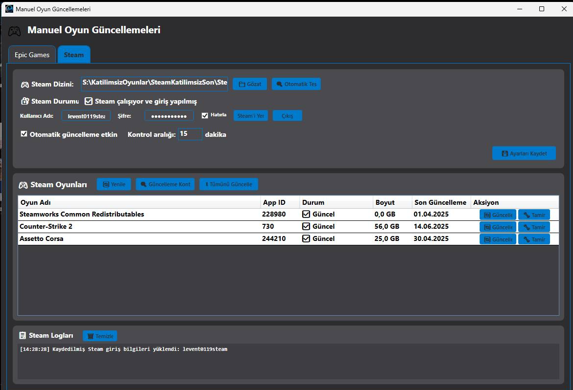 Vip Oyun Arşiv Güncelleme Sistemi Ekran Görüntüsü 7
