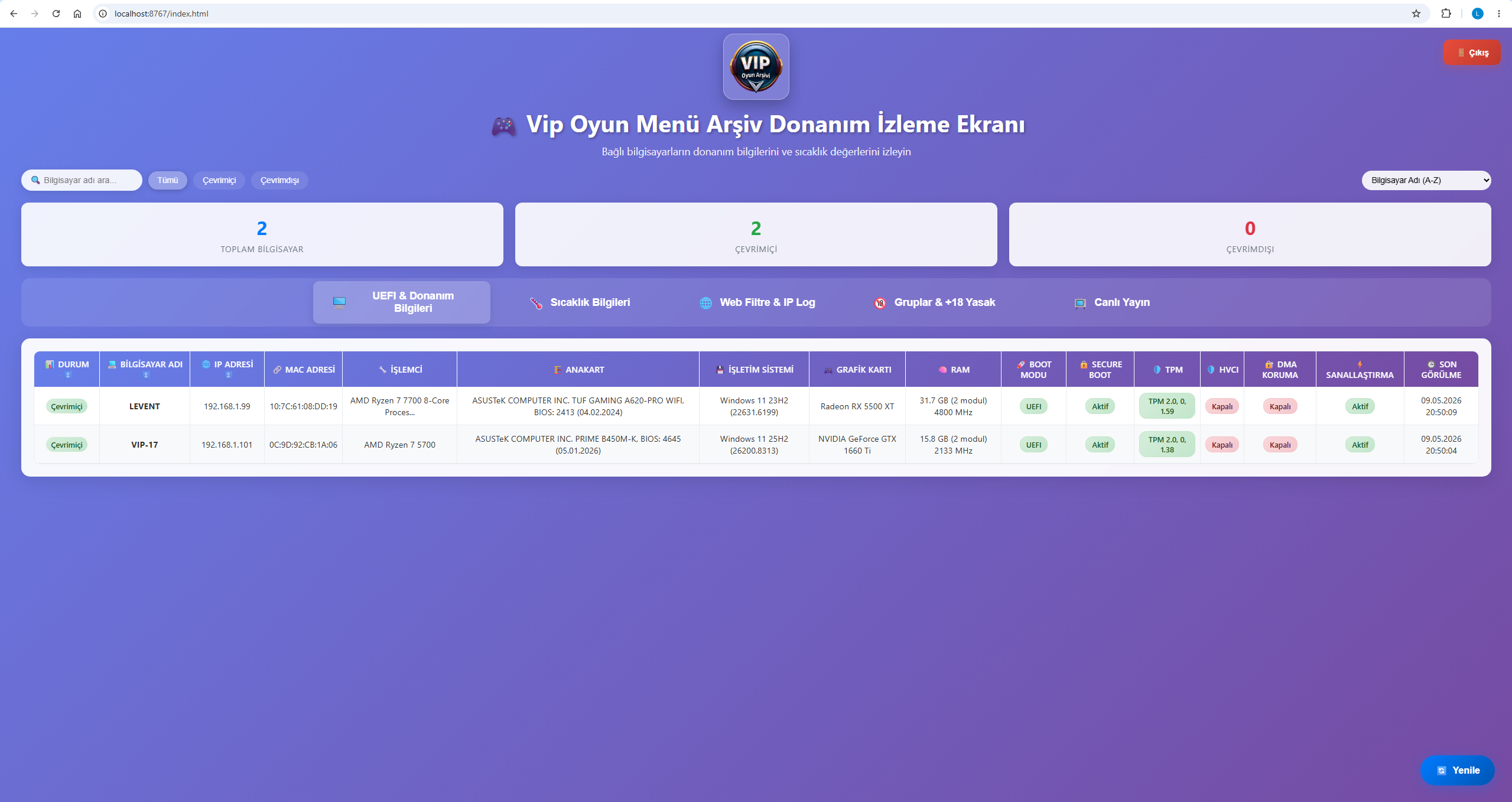 Vip Oyun Arşiv Güncelleme Sistemi ekran görüntüsü